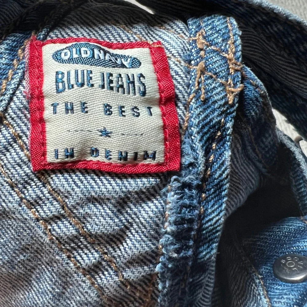 Vintage 90s Old Navy Baby Denim Shortalls Medium Wash Cotton Overalls 3-6 Months